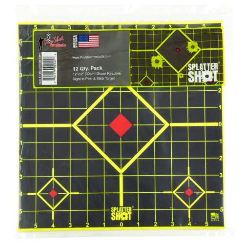 Splatter Shot Target Sight-in - 12" Green Peel/stick 12ea