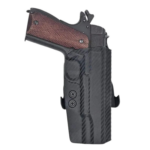Rounded Gear CEX19115NRCFRHOWBPDL  Paddle Holster OWB Black Carbon Fiber Kydex Fits 1911 5" Right Hand