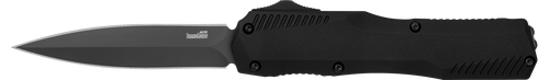 Kershaw 9000DE Livewire  Automatic 3.45" OTF Spear Point Plain Black PVD CPM MagnaCut Steel Blade, Black Anodized Aluminum Handle
