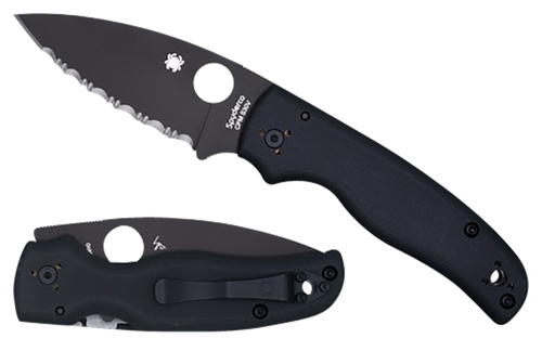 Spyderco C229GPBK Shaman  3.58" Folding Plain Black DLC CPM S30V SS Blade/Black Textured G10 Handle Includes Pocket Clip