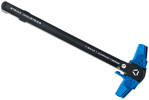 Strike Industries AR-TBCH-223-BK-BLU T-Bone Charging Handle .223/5.56x45mm NATO Blue Polymer Handles Aluminum Shaft for AR-15
