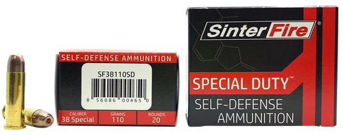 SinterFire Inc SF38110SD Special Duty (SD)  38Special 110gr Lead Free Frangible Hollow Point 20 Per Box/10 Case