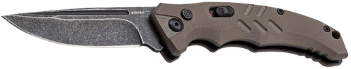 Boker 01BO483 Intention II  Folding Drop Point Plain D2 Steel Blade Brown G10 Handle