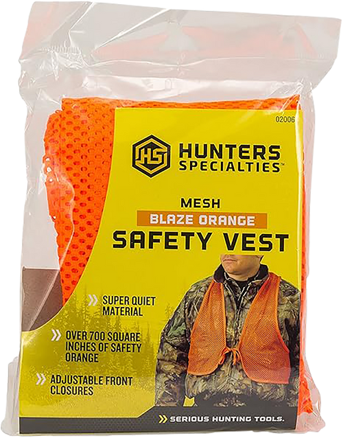 Hunters Specialties HS02006 Safety Vest  OSFA Chest Orange Mesh