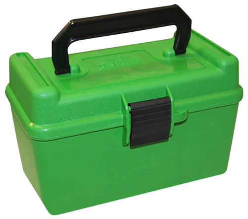 MTM Case-Gard H50RMAG10 Deluxe Ammo Box  300 Win Mag/7mm Rem Green Polypropylene 50rd