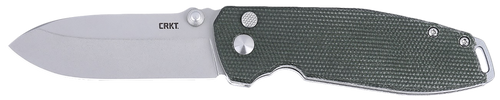 CRKT 2495GR SQUID XM 2.95" Folding Plain Stonewashed D2 Steel Blade, Green Micarta Handle