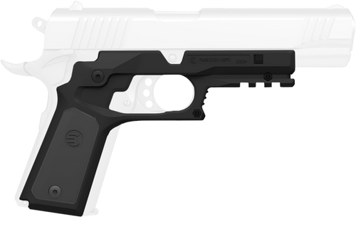 Recover Tactical CC3P0104 Frame Grip  Black Polymer Frame with Interchangeable Black & Gray Panels for Standard Frame 1911