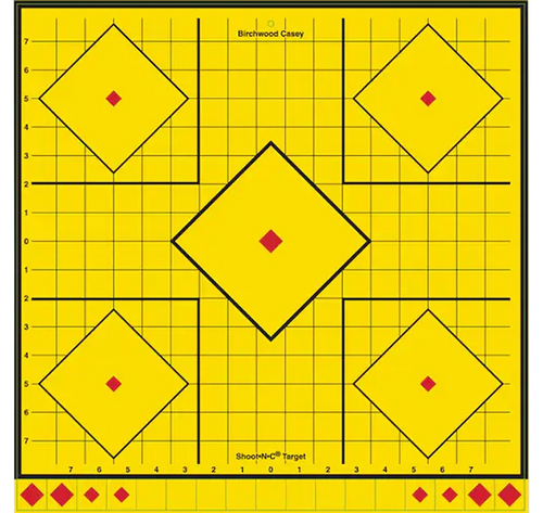 Birchwood Casey LRSIT-5PK Long Range  Self-Adhesive Paper Yellow 17.75" 5-Diamond 5 Pack
