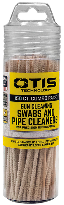 Otis FG241857 Swabs & Pipe Cleaners Combo Pack Cotton/Wood 6" Long 100 Swabs/50 Pipe Cleaners Includes Reusable Storage Tube