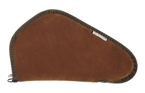 Heritage Cases 8613 Handgun Case  Brown Suede w/Black Trim, Faux Sherpa Lining & Foam Padding, Lockable Zippers 13" L