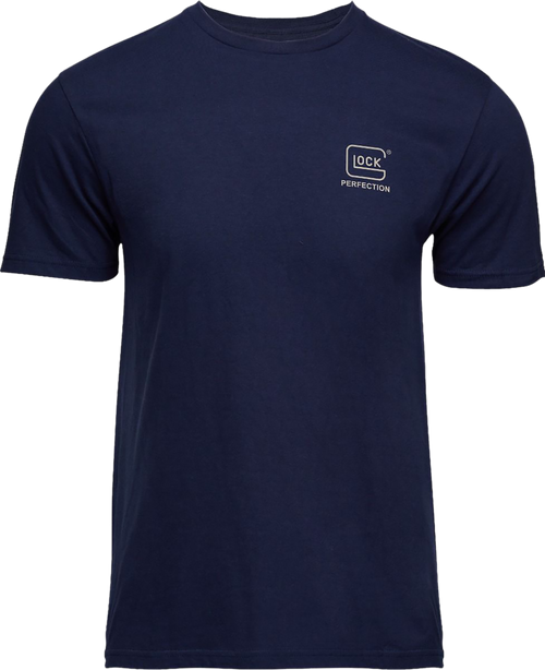 Glock AP96193 Glock Strong Tee  Navy Ringspun Cotton Short Sleeve Small