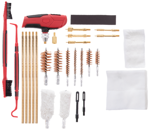Birchwood Casey UNVCLNKIT Universal Cleaning Kit Multi-Caliber/Multi-Gauge 22 Pieces Black/Red