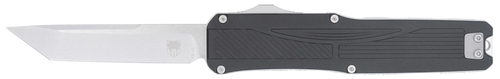 CobraTec Knives CTLGDBLKTNS Legend  EDC 3.13" OTF Plain Stonewashed VG-10 SS Blade, 4.75" Black Textured Aluminum Handle