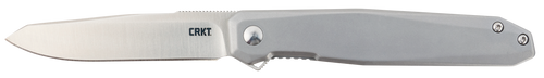 CRKT K230XXP Facet  3.37" Folding Sheepsfoot Plain Satin D2 Steel Blade/ Stainless Steel Handle Includes Pocket Clip