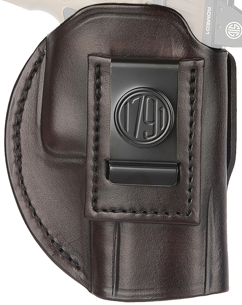 1791 Gunleather 4WH6SBRR 4-Way  IWB/OWB Size 06 Signature Brown Leather Belt Clip Compatible w/ Glock 21/Sig P225 Right Hand