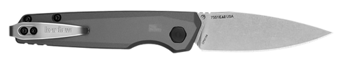 Kershaw 7551 Launch 18 Automatic 2.79" Folding Spear Point Plain Stonewashed CPM 154 SS Blade, Gray Anodized w/Black Oxide Hardware Aluminum Handle, Includes Pocket Clip