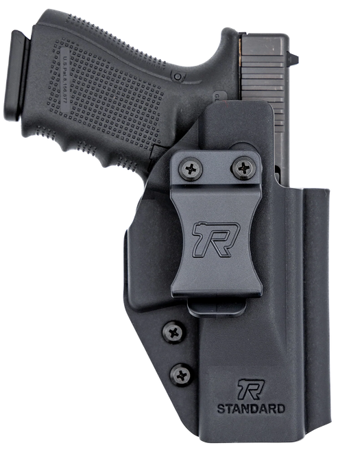 Rounded Gear RGUNVRSLSTNDRDBLK Universal Kydex  IWB Black Kydex Belt Clip Fits Standard Sized Handguns Right Hand