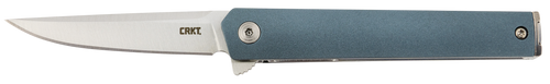 CRKT 7095 CEO  Compact 2.61" Folding Plain Satin 4116 SS Blade, Blue GRN Handle, Includes Pocket Clip
