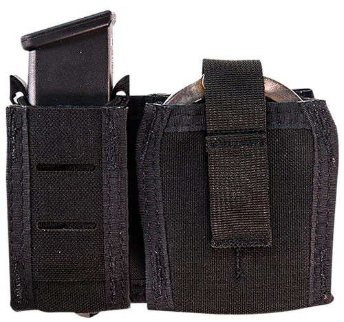 High Speed Gear 41P000BK TACO Duty Single Pistol & Handcuff Holder, Black Nylon with MOLLE Exterior, Fits MOLLE & 2" Belt