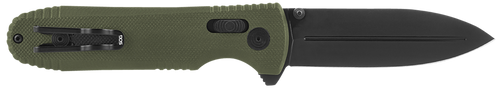S.O.G SOG12610257 Pentagon XR 3.60" Folding Spear Point Plain Black TiNi Cryo CTS XHP Blade/OD Green G10 Handle Includes Pocket Clip