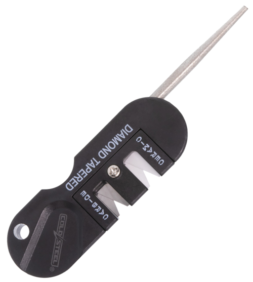 Cold Steel CSKS31SCDR 3-In-1 Knife Sharpener Black Carbide/Ceramic Sharpener, Coarse/Fine