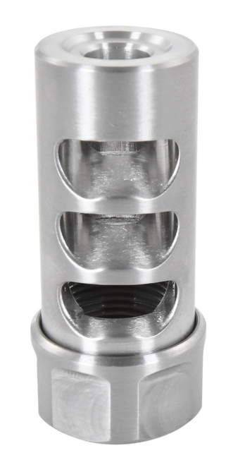 American Precision Arms G2M1230S Gen 2 Micro Bastard Self Timing Brake Stainless Steel with 1/2"-28 tpi Threads, 1.86" OAL & .750" Diameter for 30 Cal AR-Platform & Hunting Rifles
