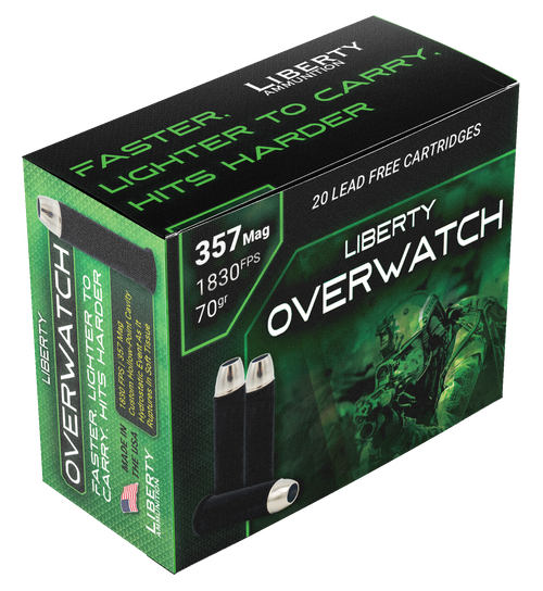 Liberty Ammunition LAOW357701830 OverWatch  357Mag 70gr Open Cavity Design 20 Per Box/50 Case