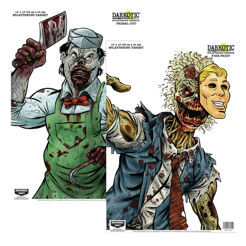 Birchwood Casey 35638 Darkotic Primal Cut Zombie Butcher/Lawyer Hanging Paper All Firearms 12" x 18" Impact Enhancement Splatter 8 Targets