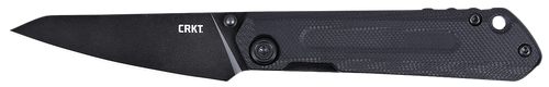 CRKT 2670 Straight  EDC Compact 2.60" Folding Wharncliffe Plain Black Oxide D2 Steel Blade, Black G10 Handle