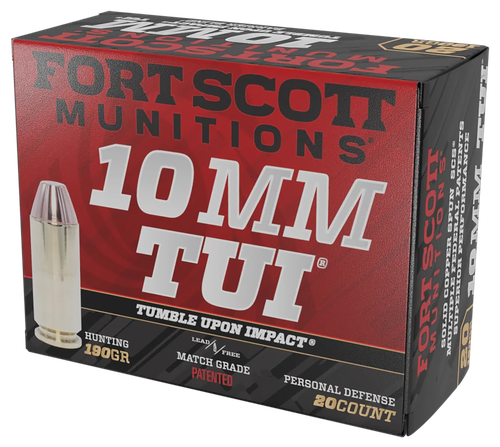 Fort Scott Munitions 10mm-190-SCV2 Claw Defense  10mm 190gr Solid Copper Spun 20 Per Box/25 Case