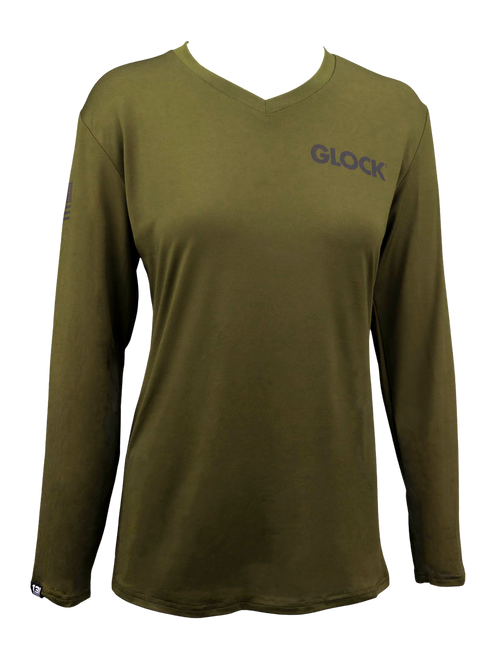 Glock Ladies Performance Long - Sleeve Shirt Med Military Grn