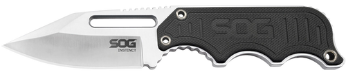S.O.G SOG-NB1012-C Instinct  2.30" Fixed Clip Point Plain Satin Polished 5Cr15MoV SS Blade Black/Silver G10/SS Handle Includes Sheath