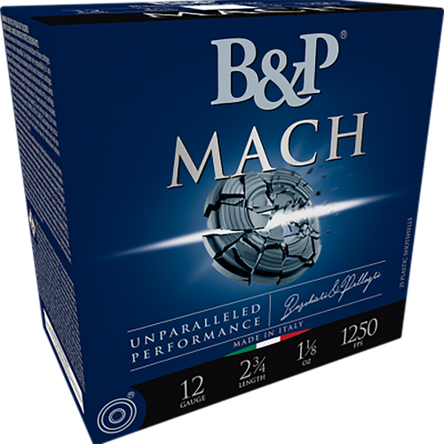 B&p Ammunition 12B78F29 Mach  12Gauge 2.75" 7/8oz 9Shot 25 Per Box/10 Case