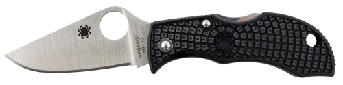 Spyderco MBKP Manbug  1.95" Folding Plain Stonewashed VG-10 SS Blade, Black FRN Handle
