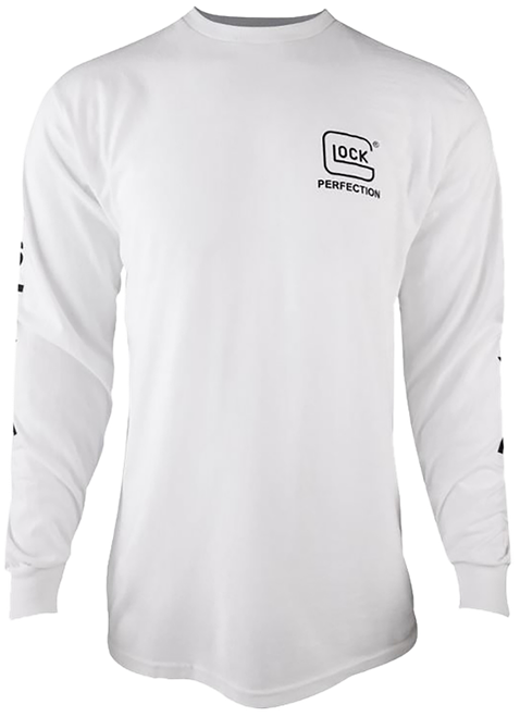 Glock AP96094 Perfection Long Sleeve Tee White Pre-Shrunk Cotton Long Sleeve Large