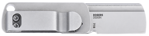 CRKT 7118 Box Key EDC 1.24" Folding Plain Stonewashed 12C27 Sandvik SS Blade, Stainless Steel Handle