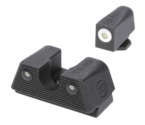 TruGlo TGTG231G1XW Tritium X  Low, White Outline Tritium Front/ Green Tritium Rear/Black Nitride Fortress Frame, Compatible w/Most Glock Except MOS, Front Post/Rear Dovetail Mount