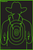 TruGlo TG16A12B Tru-See Gunslinger Target Self-Adhesive Heavy Paper Black/Green 12"x18" Cowboy 12 Pack