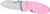 Crkt Squid 2.2" Fine Edge - Rose Quartz/ss Button Lock D2!