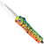 CobraTec Knives MFLGNFS3TNS FS-3 Fishing Lure Medium 3" OTF Tanto Plain Satin D2 Steel Blade, 4.50" Green Fishing Lure Aluminum Cerakoted Handle