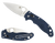 Spyderco C101PDBL2 Manix 2 Lightweight 3.37" Folding Plain Satin CTS BD1 SS Blade/Dark Blue Bi-Directional Texturing FRCP Handle Includes Pocket Clip