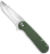 Outdoor Edge VX330B Razor VX3 EDC 3" Folding Drop Point Plain Satin 420J2 SS Blade, Green Micarta Handle