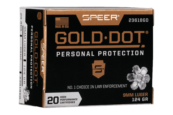 Speer Ammunition - Gold Dot - 9mm - 124 gr. - 20 Rounds/ Box