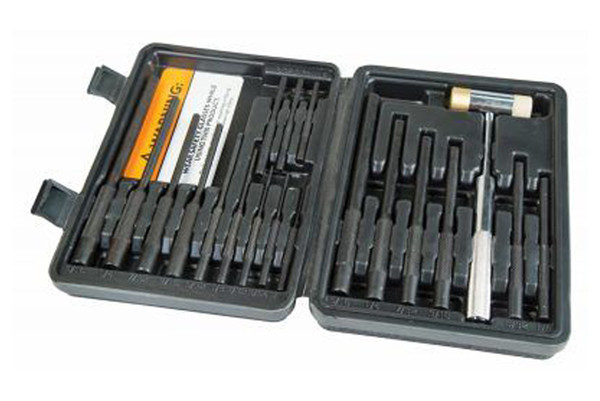 Wheeler Master Roll Pin Punch Set Steel Universal Knurled Handle 9 Pieces 110128
