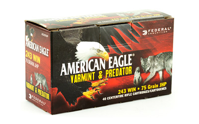 Federal Jacketed Hollow Point  - American Eagle - 243 Winchester - AE24375VP