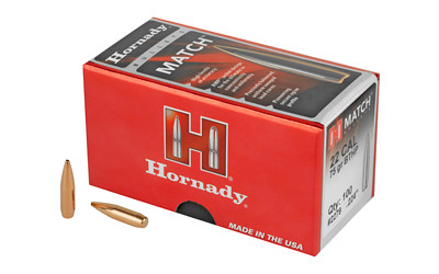 Hornady Match  BTHP  22 Caliber .224  75gr.  2279