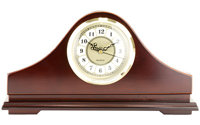 PS Products  MGC  Mantle Gun Clock Front Panel Entry Mahogany Stain Wood Holds 1 Handgun 14.62" L x 7.37" H x 3.75"