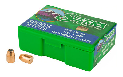 Sierra Bullets Jacketed Hollow Point  - Sports Master - 9mm - 8110