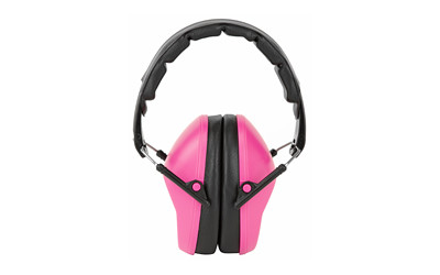 Walker's Walker's GWPFPM1PNK Pro Low Profile Muff Polymer 22 dB Folding Over the Head Pink Ear Cups with Black Headband AdultGWP-FPM1-PNK