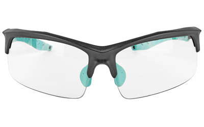 Walker's GWPTLSGLCLR Sport Glasses 99% UV Rated Polycarbonate Clear Lens with Black Half Frame & Teal Accents for Adults